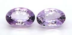 Glorious Pair of Oval Rose De France Amethyst Gemstones, 22.25cts