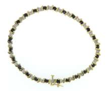 Gorgeous Yellow Gold Sapphire & Diamond S Link Bracelet