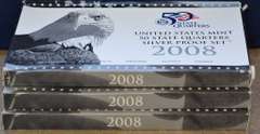 United States Mint 50 State Quarters Silver Proof Sets 2008 x3