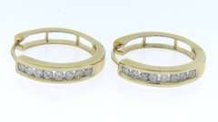 Brilliant Yellow Gold Diamond Hoop Earrings