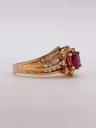 18kt Yellow Gold, Ruby, & Diamond Ring