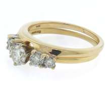 Dazzling Yellow Gold 1cts Diamond Wrap Wedding Set