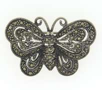 Sterling Silver Marcasite Butterfly Brooch