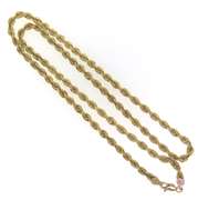 Elegant Yellow Gold Rope Chain Necklace