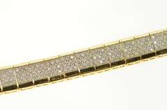 10K Yellow Gold 3.14 Ctw Pave Diamond Encrusted Squared Bracelet