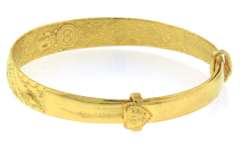 Outstanding 24kt Fortune Adjustable Bangle Bracelet