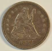 Very Scarce 1856-O No Motto Liberty Seated Quarter in AU