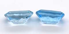 Wonderful 22.77ct Emerald Cut Pair of Blue Topaz Gemstones