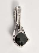 Modern WG, Black Onyx, & Diamond Pendant