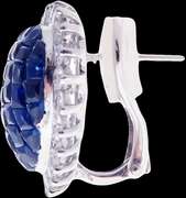Stunning Sapphire & Diamond Heart Shaped Earrings