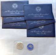 6 1972 Blue Pack Ike Silver Dollars