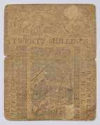 1758 Colonial Delaware 20 Shillings Note