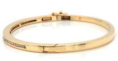14k yellow gold ladies diamond bangle bracelet