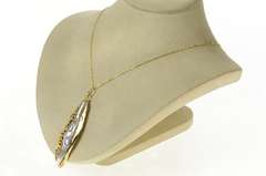 14K Yellow Gold Baroque Pearl Ornate Abstract Statement Pendant