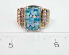 Unique Mosaic Sterling Silver Ring
