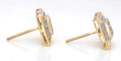 Nice Yellow Gold Diamond Sqaure Earrings