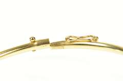 14K Yellow Gold Emerald Diamond Retro Bypass Bangle Bracelet