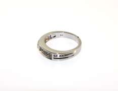 Contemporary 14kt White Gold Ring with Channel set Diamonds