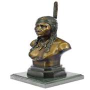 Chief Bust Bronze Sculpture
