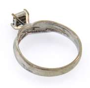 Pretty 14k white gold ring with princess cut diamonds