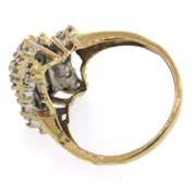 Eye-catching 10kt yellow gold diamond cluster ring