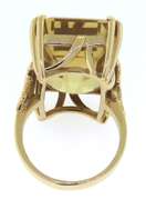 Powerful Emerald Cut Citirne Yellow Gold Ring