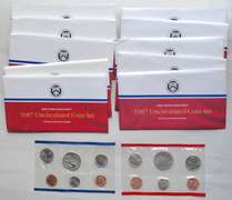 10 1987 US Mint Sets