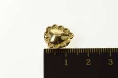 10K Yellow Gold Retro Scalloped Heart Slide Bracelet Charm/Pendant