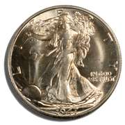 1947 D Lively Choice BU Walking Liberty Half Dollar