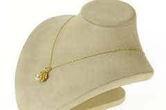 18K Yellow Gold 1940's 0.42 Ctw Sim. Pearl Diamond Statement Pendant