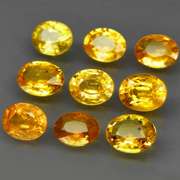 Glittering 3.86ct set of golden Songean Sapphires