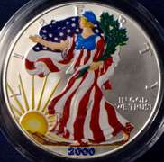 2000 Colorized American Silver Eagle.