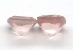 Attractive Pair of Cushion Cut Rose Quartz Gemstones, 20.68cts