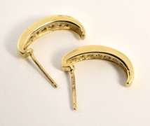 14k J Hoop Diamond Earrings