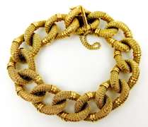 Massive 18K Yellow Gold Vintage Bracelet, 63.4 Grams
