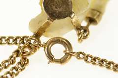 10K Yellow Gold 1930's Ornate Pearl Dangle Fringe Chain Necklace