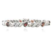 Sterling Silver 5ct Garnet & Diamond Accent San Marco Bracelet