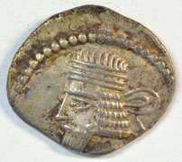 Near Mint Vologases I Parthia Silver Drachm. 51-78 AD.