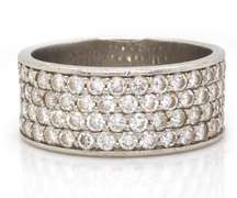 18k white gold with 2.00 carats of diamond band