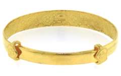 Outstanding 24kt Fortune Adjustable Bangle Bracelet