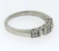Dazzling White Gold Baguette and Round Diamond Band
