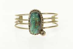 Sterling Native American Turquoise Ornate Cuff Bracelet
