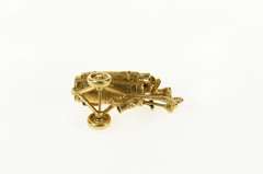 14K Yellow Gold 3D Articulated Golf Club Golfer Bag Charm/Pendant