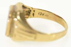 10K Yellow Gold 1930's A Monogram Letter Syn. Ruby Men's Ring