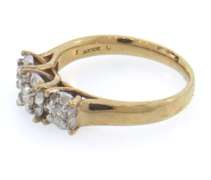 14k yellow gold three diamond ring