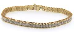 Eye- Catching 14k yellow & white gold diamond tennis bracelet