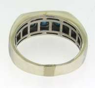 Graceful Irradiated Blue Diamond Sterling Silver Ring