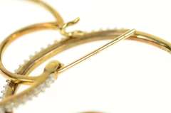 10K Yellow Gold 25.0mm Classic Diamond Statement Hoop Earrings