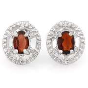 1.40 CARAT GARNET 925 STERLING SILVER EARRINGS STUD