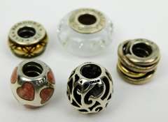 5 Sterling Pandora & Chamilla Bead Charms